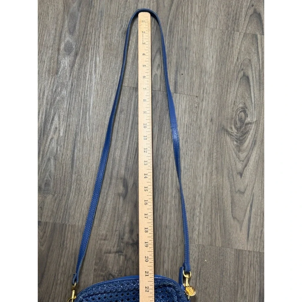 Clare V Midi Sac Crossbody Cobalt Blue Bag Woven Leather Purse Quiet Luxury Chic